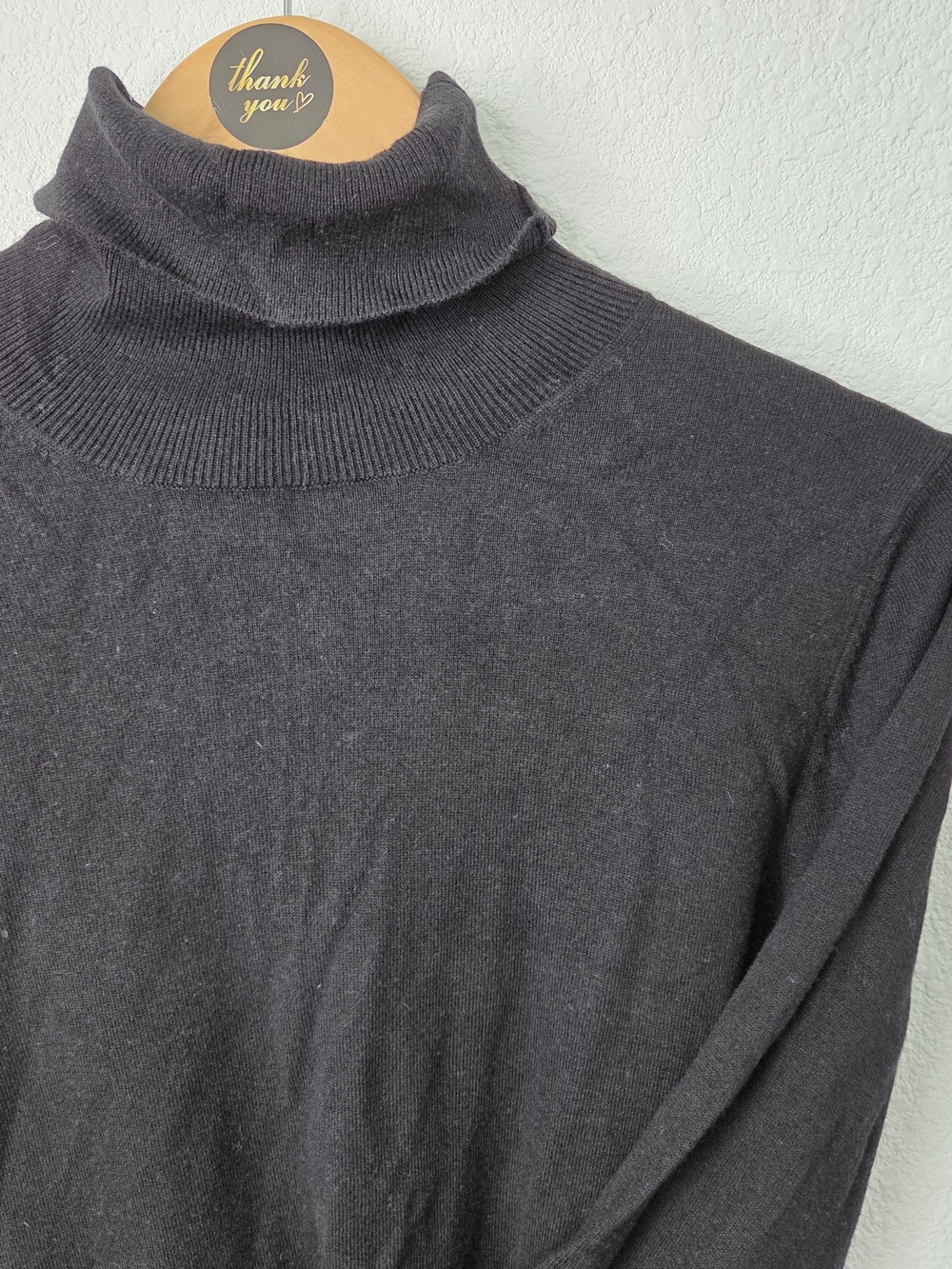 Banana Republic Lightweight Turtleneck Sweater, Black, Womens Size Large